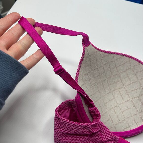 Victoria’s Secret perfect shape bra 36C magenta pink lace - Picture 6 of 7